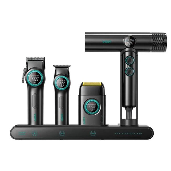 Набор для стрижки машинка, триммер, шейвер и фен VGR Stepless 4 in 1