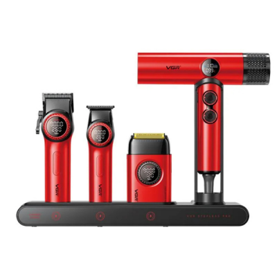 Набор для стрижки машинка, триммер, шейвер и фен VGR Stepless 4 in 1